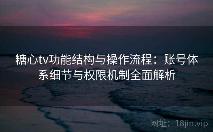 糖心tv功能结构与操作流程：账号体系细节与权限机制全面解析