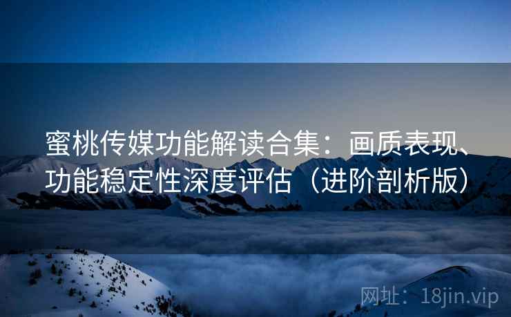 蜜桃传媒功能解读合集：画质表现、功能稳定性深度评估（进阶剖析版）