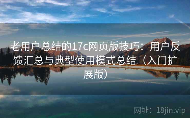 老用户总结的17c网页版技巧:用户反馈汇总与典型使用模式总结(入门扩展版) 老用户总结的17c网页版技巧:用户反馈汇总与典型使用模式总结(入门扩展版)