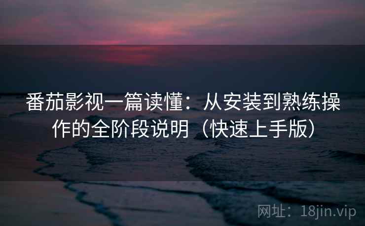 番茄影视一篇读懂：从安装到熟练操作的全阶段说明（快速上手版）