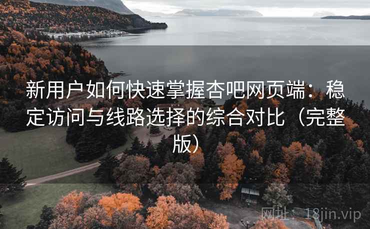 新用户如何快速掌握杏吧网页端：稳定访问与线路选择的综合对比（完整版）