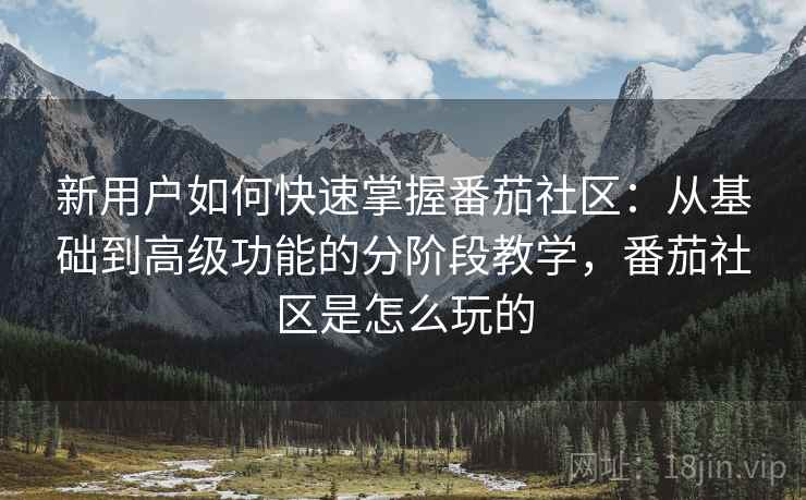 新用户如何快速掌握番茄社区：从基础到高级功能的分阶段教学，番茄社区是怎么玩的