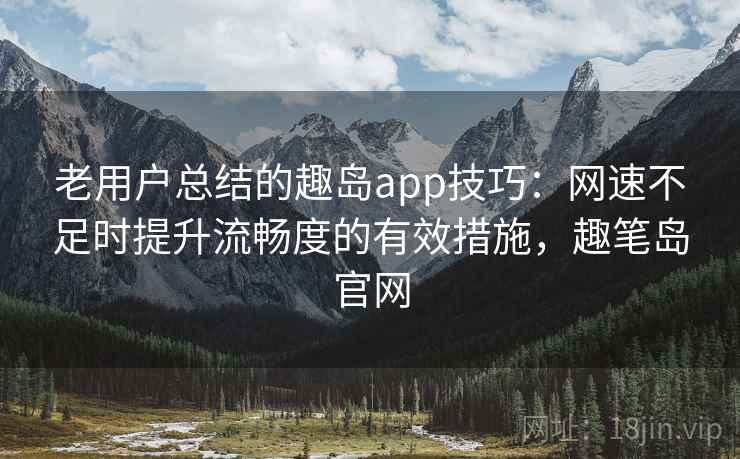 老用户总结的趣岛app技巧：网速不足时提升流畅度的有效措施，趣笔岛官网