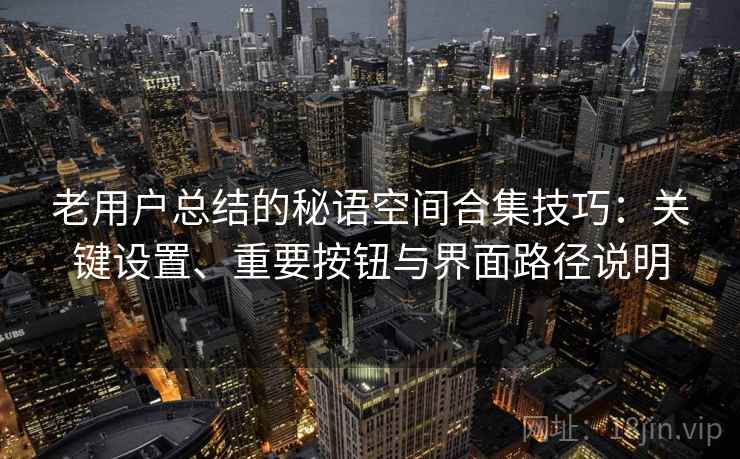 老用户总结的秘语空间合集技巧：关键设置、重要按钮与界面路径说明