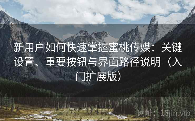 新用户如何快速掌握蜜桃传媒：关键设置、重要按钮与界面路径说明（入门扩展版）