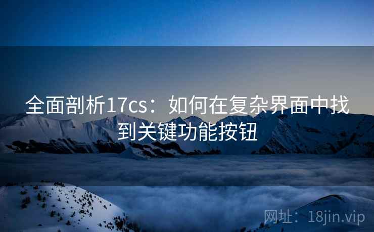 全面剖析17cs：如何在复杂界面中找到关键功能按钮