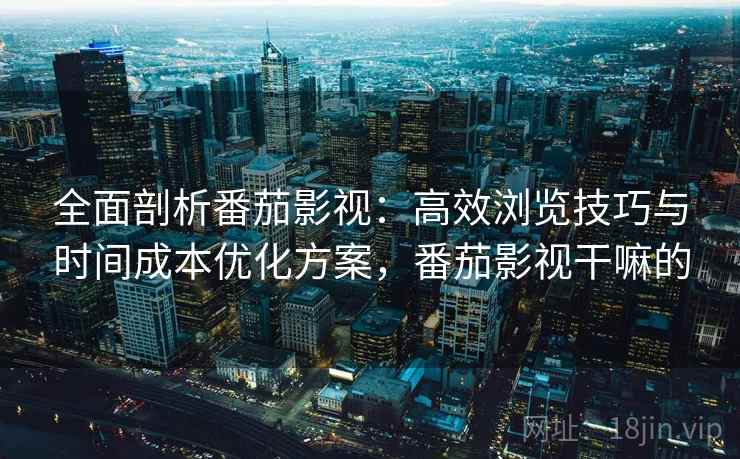 全面剖析番茄影视：高效浏览技巧与时间成本优化方案，番茄影视干嘛的