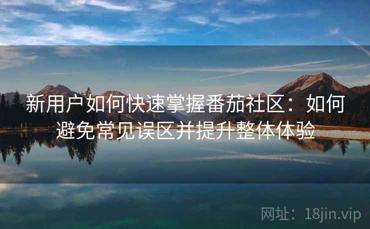 新用户如何快速掌握番茄社区：如何避免常见误区并提升整体体验